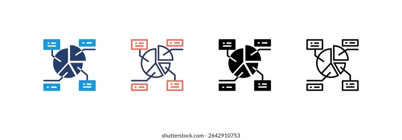 Analytics Icon set multiple style collection