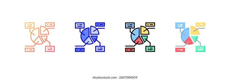 Analytics Icon set multiple style collection