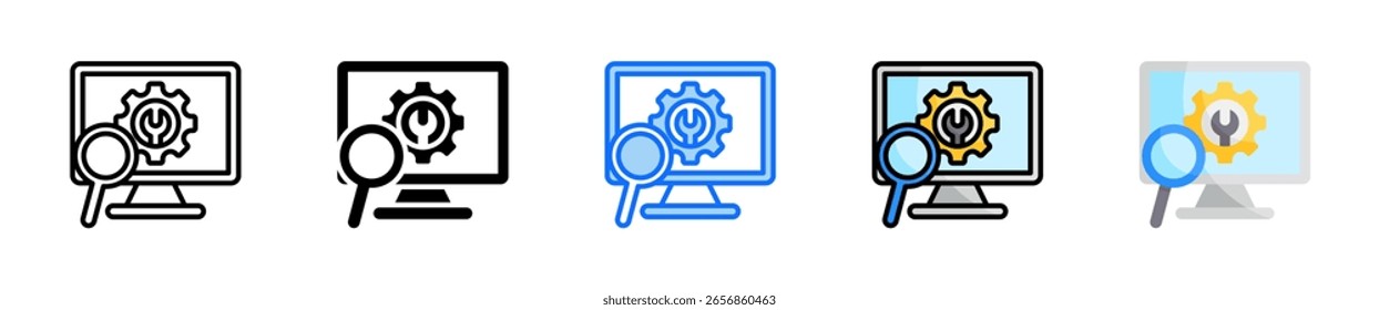 It Analytics Ícone Definir Coleção de Vários Estilos