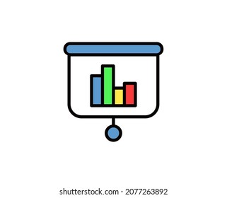 Analytics icon set on white background