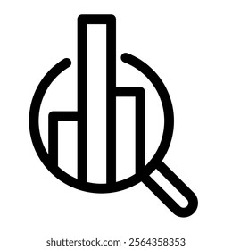 Analytics icon with simple and line style