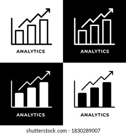 Símbolo de icono de análisis. Estadísticas Gráficas De Crecimiento Progreso Comercial. Vector de concepto de información de informes