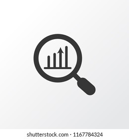 Analytics icon symbol. Premium quality isolated research element in trendy style.