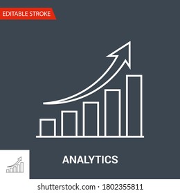 Analytics Icon. Thin Line Vector Illustration - Adjust stroke weight - Expand to any Size - Easy Change Colour - Editable Stroke