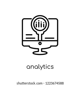 Analytics icon. Trendy modern flat linear vector Analytics icon on white background from thin line Business and analytics collection, editable outline stroke vector illustration