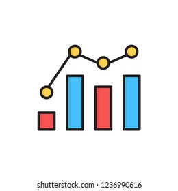analytics icon vector design. fill outline style