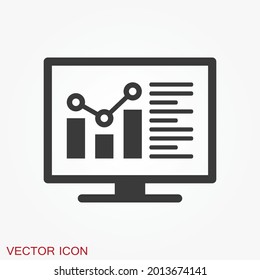 Analytics icon. Vector illustration style is flat iconic symbol