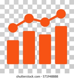 Analytics icon. Vector illustration style is flat iconic symbol, orange color, transparent background. Designed for web and software interfaces.
