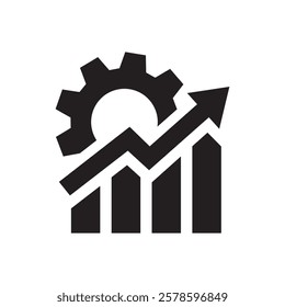 Analytics icon. Vector illustration. Symbols of business development and optimization.