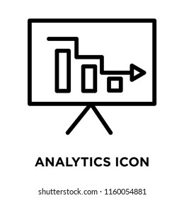 Analytics icon vector isolated on white background, Analytics transparent sign , line and outline elements in linear style