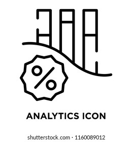 Analytics icon vector isolated on white background, Analytics transparent sign , line symbol or linear element design in outline style