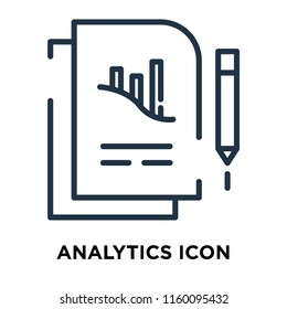 Analytics icon vector isolated on white background, Analytics transparent sign , line symbol or linear element design in outline style