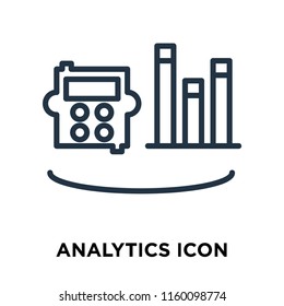 Analytics icon vector isolated on white background, Analytics transparent sign , line symbol or linear element design in outline style