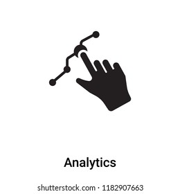 Analytics icon vector isolated on white background, logo concept of Analytics sign on transparent background, filled black symbol