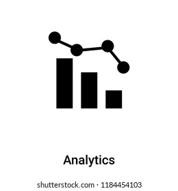 Analytics icon vector isolated on white background, logo concept of Analytics sign on transparent background, filled black symbol