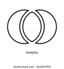 Analytics icon vector on white background. Black icon illustration