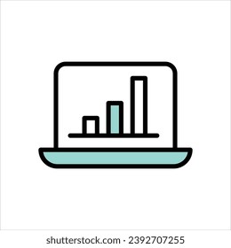 Analytics icon with white background vector