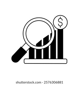 Analytics icon with white background vector stock illustration