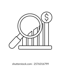 Analytics icon with white background vector stock illustration