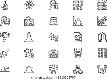 Analytics icons collection is a vector illustration with editable stroke.