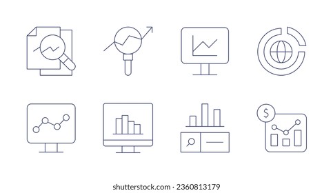 Analytics icons. editable stroke. Containing analysis, analytics, data analytics, data, graph.