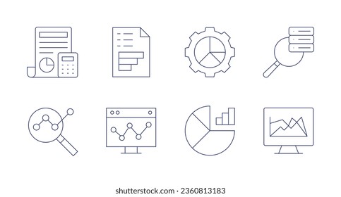 Analytics icons. editable stroke. Containing accounting, analytics, data analytics, graph.