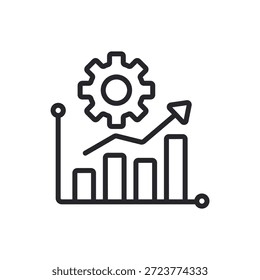 analytics icons outline and Flat Style,transparent background