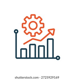 analytics icons outline and Flat Style,transparent background