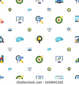 analytics icons pattern seamless. Included editable flat Social Marketing, Marketing analytics, statistics, analytics app, AI Architecture icons. icons for web and mobile.