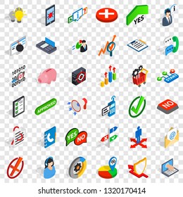 Analytics icons set. Isometric style of 36 analytics vector icons for web for any design
