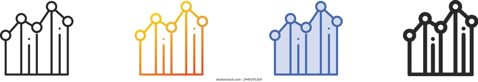 analytics icon.Thin Linear, Gradient, Blue Stroke and bold Style Design Isolated On White Background