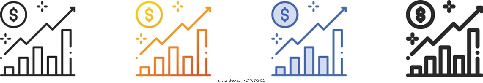analytics icon.Thin Linear, Gradient, Blue Stroke and bold Style Design Isolated On White Background
