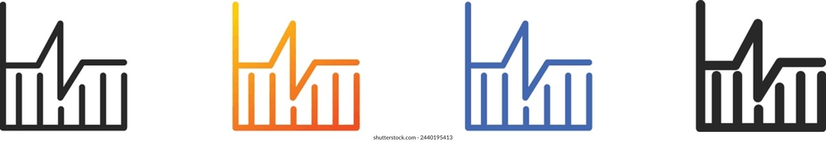 analytics icon.Thin Linear, Gradient, Blue Stroke and bold Style Design Isolated On White Background