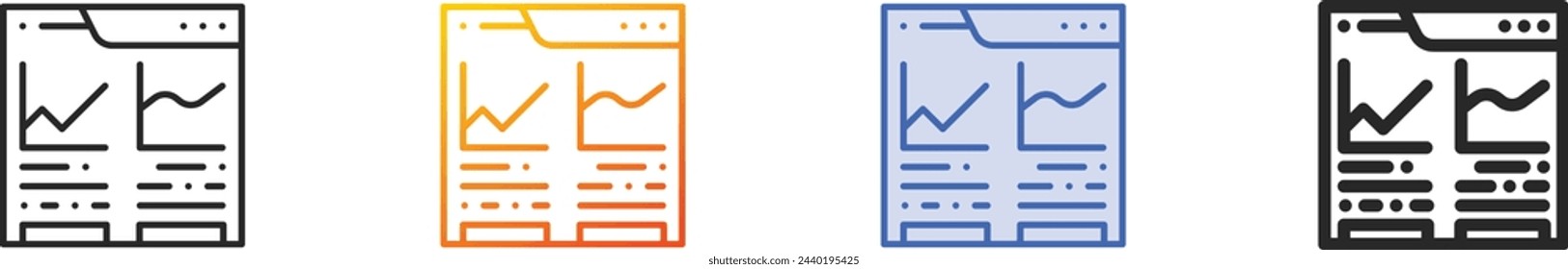 analytics icon.Thin Linear, Gradient, Blue Stroke and bold Style Design Isolated On White Background