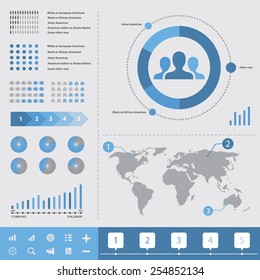 analytics infographic elements, on white background 
