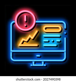 analytics infographic on computer screen neon light sign vector. Glowing bright icon analytics infographic on computer screen sign. transparent symbol illustration