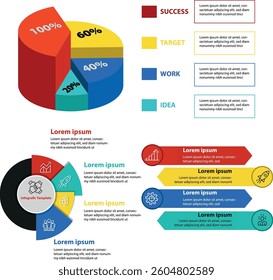 Analytics Infographic with Percentage and Growth Metrics