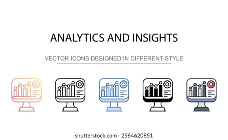 Analytics And Insights icon design with white background stock illustration