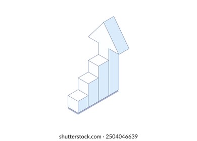 Analytics Isometric illustration. Analytics 3D isometric icon. Editable stroke isometric vector. Left-standing position.