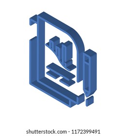 Analytics isometric left top view 3D icon
