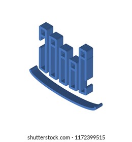Analytics isometric left top view 3D icon