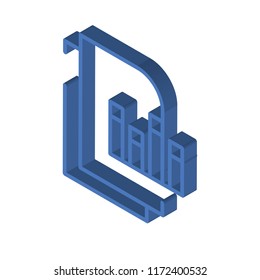 Analytics isometric left top view 3D icon
