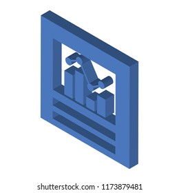 Analytics isometric left top view 3D icon