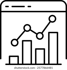 Analytics line editable icon set. Containing data analytics, graph visualization, dashboard metrics, report, financial, seo analytics, and more. Vector illustration