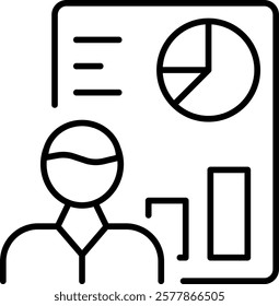 Analytics line editable icon set. Containing data analytics, graph visualization, dashboard metrics, report, financial, seo analytics, and more. Vector illustration