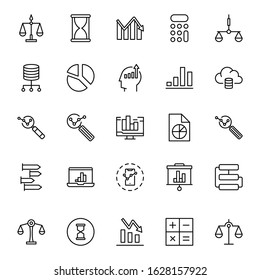 Analytics line icon set. Collection of vector symbol in trendy flat style on white background. Analytics sings for design.