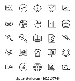 Analytics line icon set. Collection of vector symbol in trendy flat style on white background. Analytics sings for design.