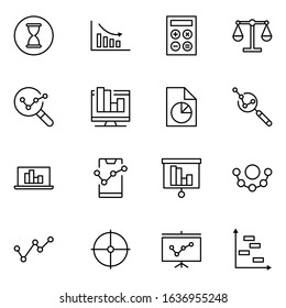 Analytics line icon set. Collection of vector symbol in trendy flat style on white background. Analytics sings for design.