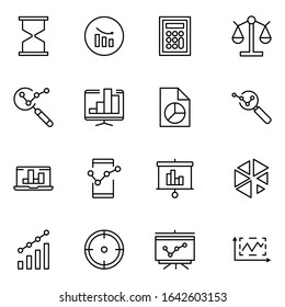 Analytics line icon set. Collection of vector symbol in trendy flat style on white background. Analytics sings for design.