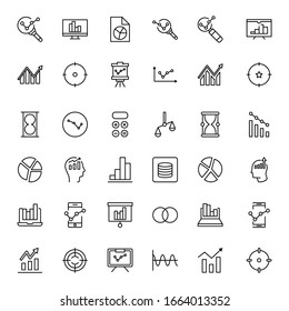 Analytics line icon set. Collection of vector symbol in trendy flat style on white background. Analytics sings for design.